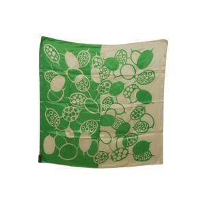 Green Ivory Ladybug Square Scarf 24 x 24" Acetate Japan Neck Head Hair Accessory